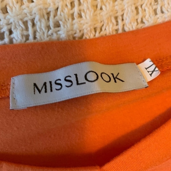 Misslook Orange T-Shirt With Colorful Embroidered Floral Detail Size XL (1153) - Picture 8 of 13